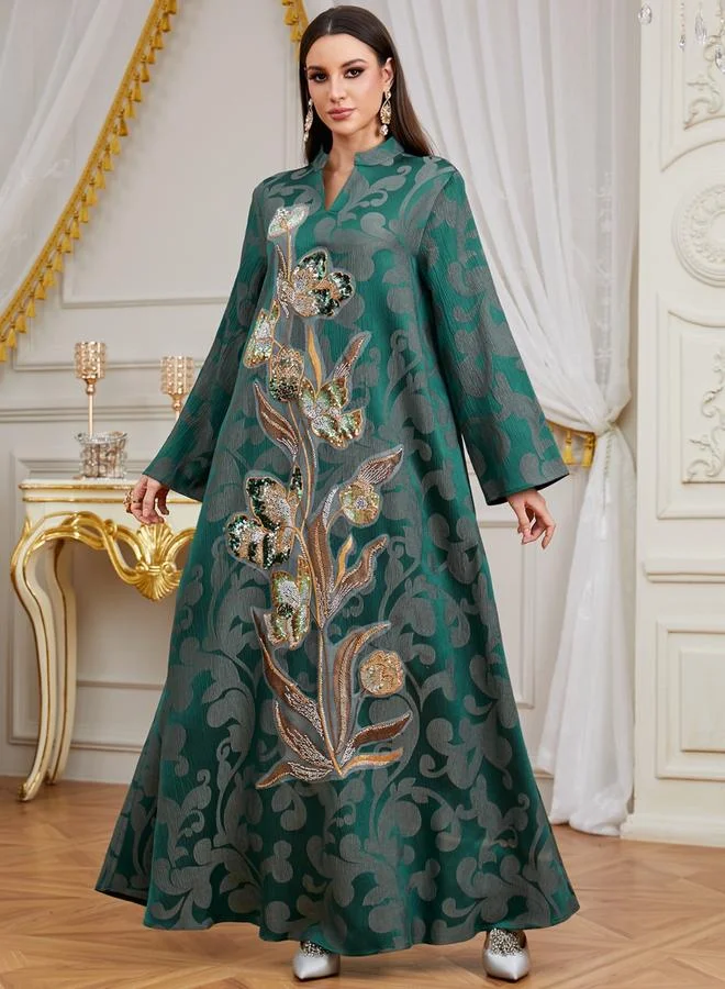 تايك تو جلابية مطرزة بترتر